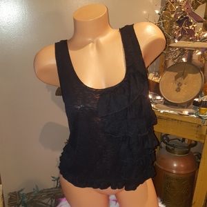 Bebe tiered ruffle burnout top S EUC